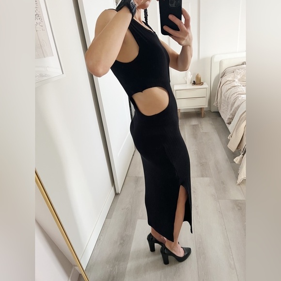 Lna Ribbed Cut Out MIDI Dress - Picture 3 of 7